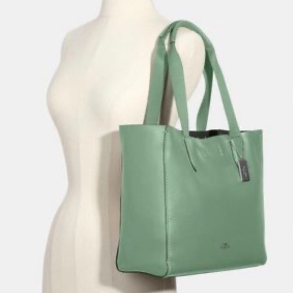 Coach Derby Tote In Washed Green - Picture 2 of 10